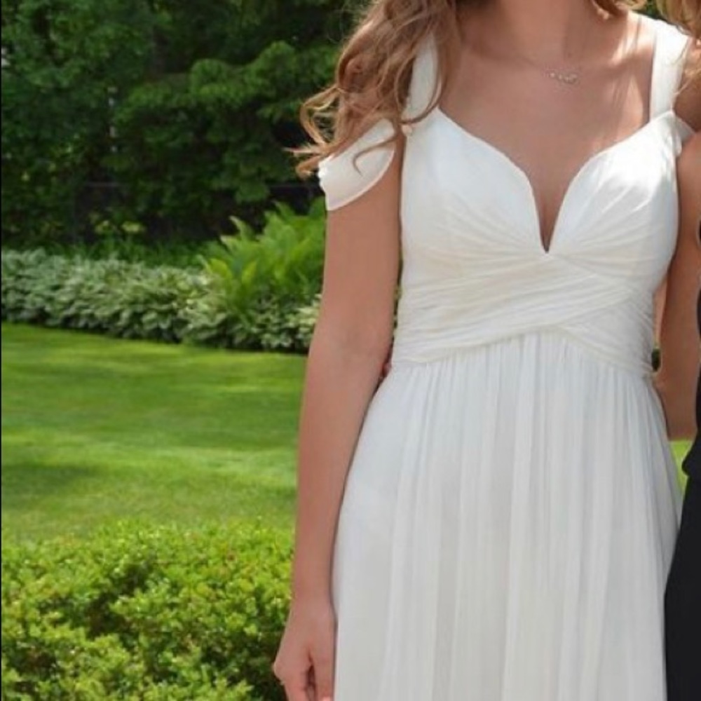 Lulus floor length white dress, size M